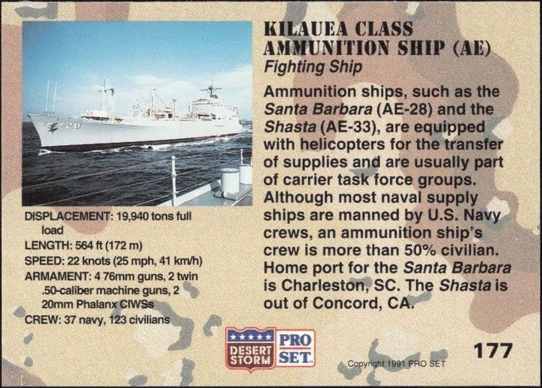 Kilauea Class Ammunition Ship (AE) - Back