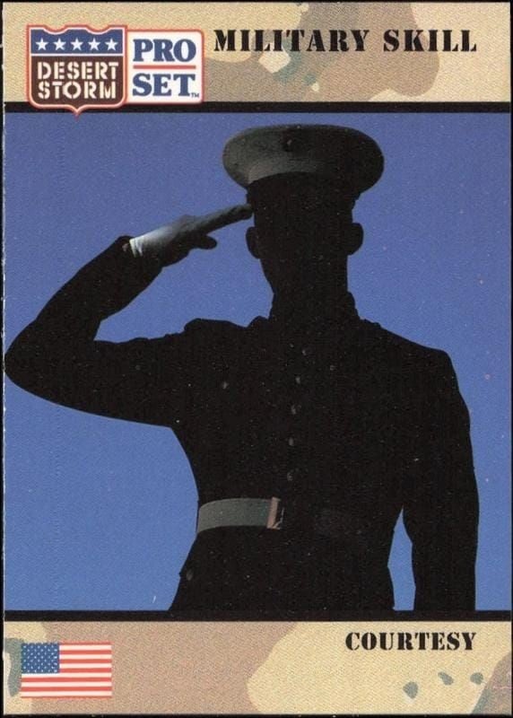 Courtesy 1991 Pro Set Desert Storm #154 Military Trading Card - Front 1991 Pro Set Desert Storm Courtesy #154 military trading card front