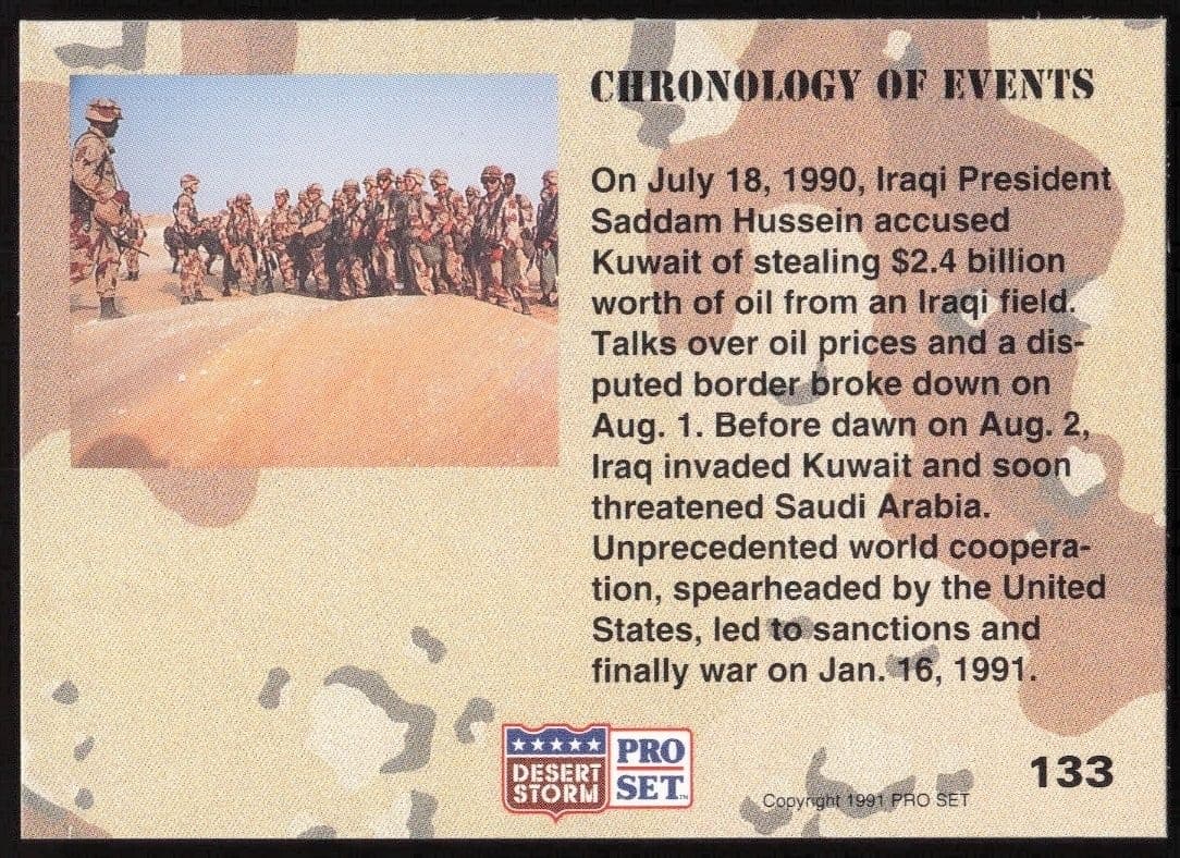 Chronology of Events - Back