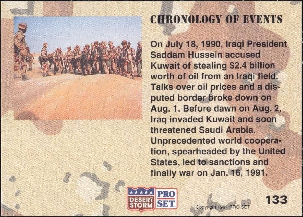 Choronology Of Events - Back