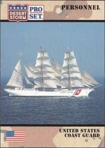 United States Coast Guard 1991 Pro Set Desert Storm #120 Military Trading Card - Front 1991 Pro Set Desert Storm United States Coast Guard #120 military trading card front