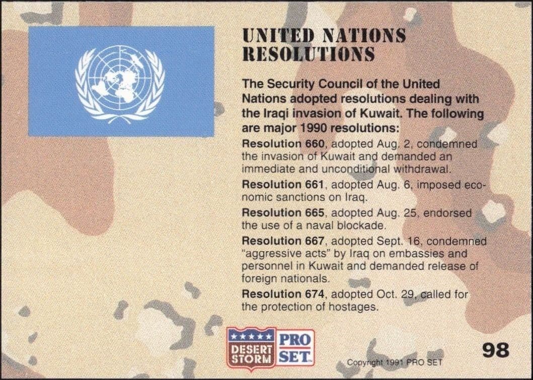 United Nations Resolutions - Back
