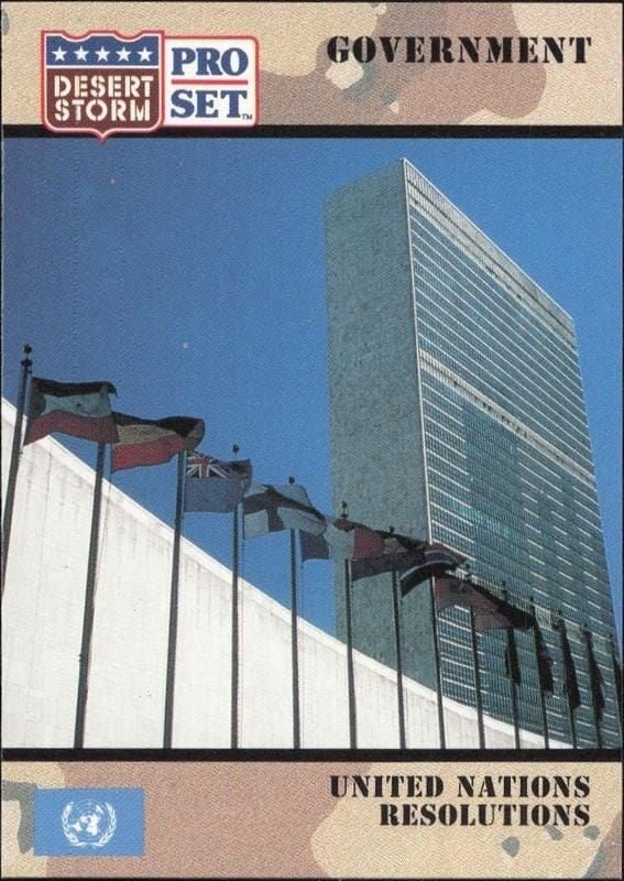 1991 Pro-Set Desert Storm United Nations Resolutions #98 trading card