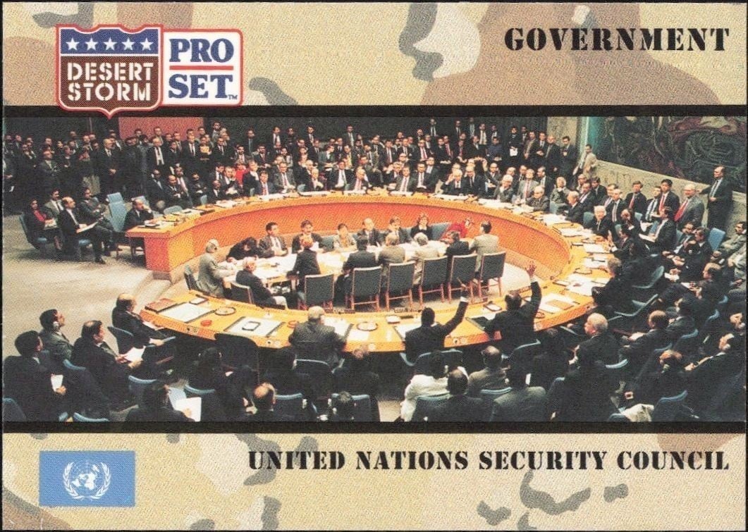 1991 Pro-Set Desert Storm United Nations Security Council #100 trading card