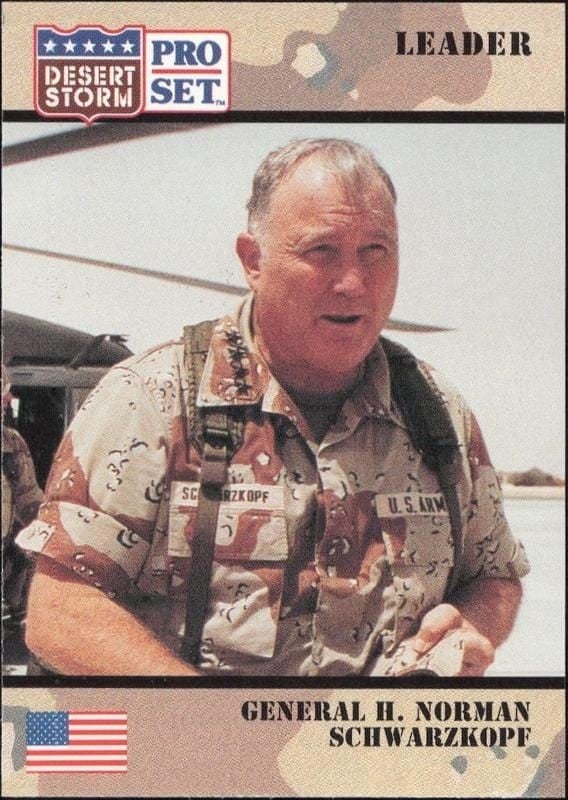 1991 Pro-Set Desert Storm General H. Norman Schwarzkopf #89 trading card
