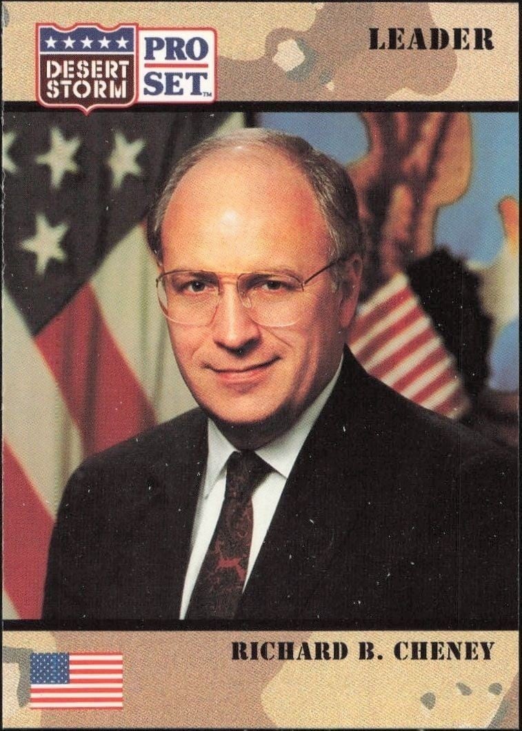 Richard B. Cheney 1991 Pro Set Desert Storm #80 Military Trading Card - Front 1991 Pro Set Desert Storm Richard B. Cheney #80 military trading card front