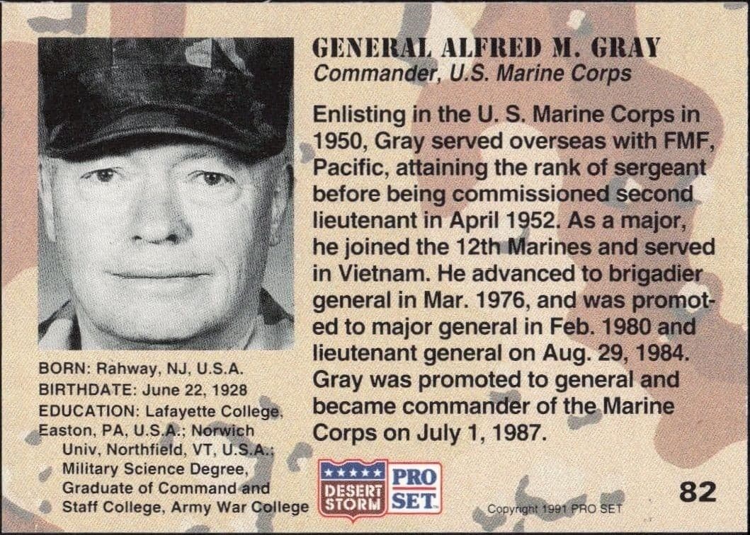 General Alfred M. Gray - Back