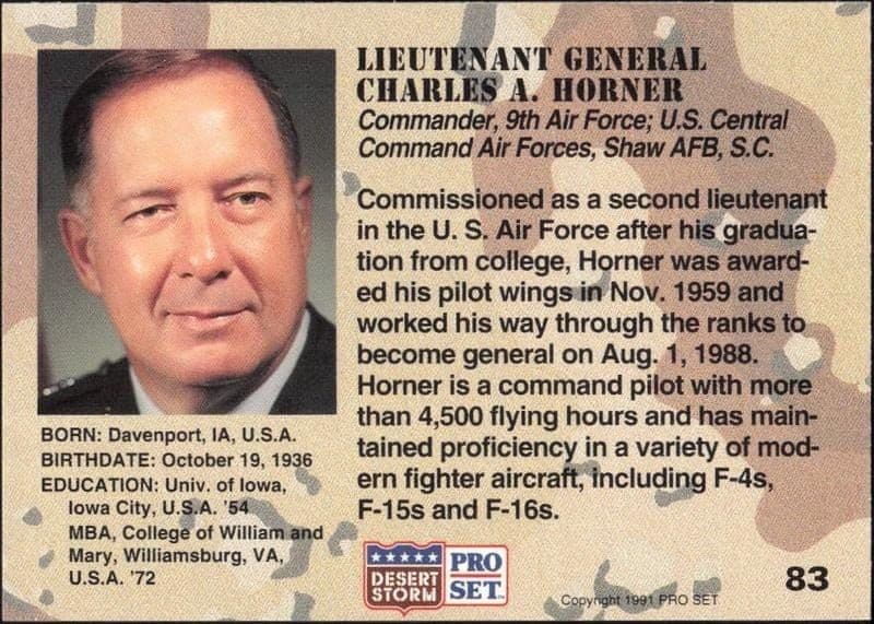 Lieutenant General Charles A. Horner - Back