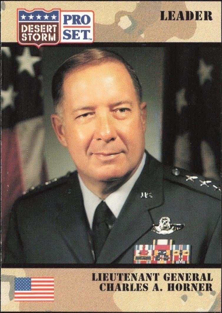 1991 Pro-Set Desert Storm Lieutenant General Charles A. Horner #83 trading card