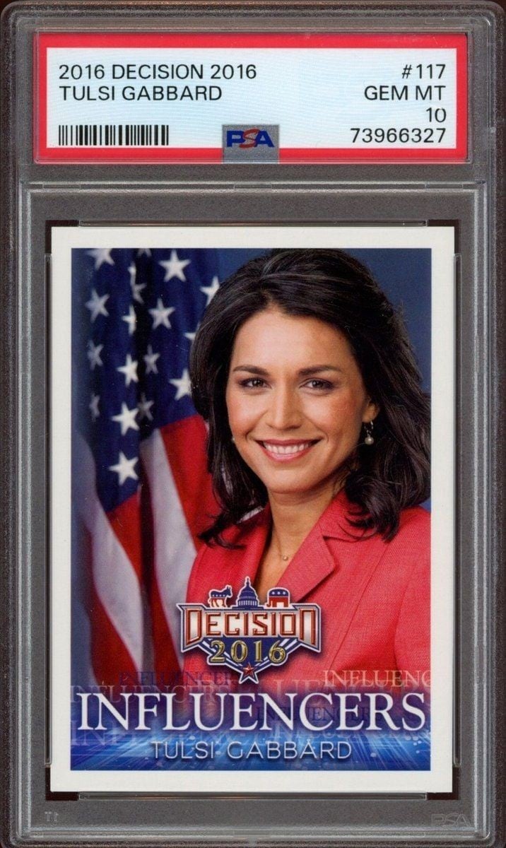 Tulsi Gabbard 2016 Leaf Decision #117 Political Trading Card - Front 2016 Leaf Decision Tulsi Gabbard #117 political trading card front