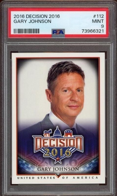2016 Leaf Decision Gary Johnson #112 trading card