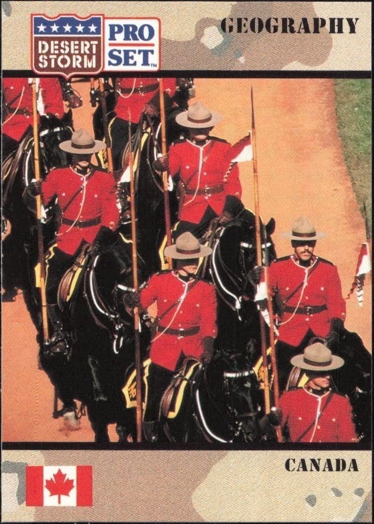 Canada 1991 Pro Set Desert Storm #11 Military Trading Card - Front 1991 Pro Set Desert Storm Canada #11 military trading card front