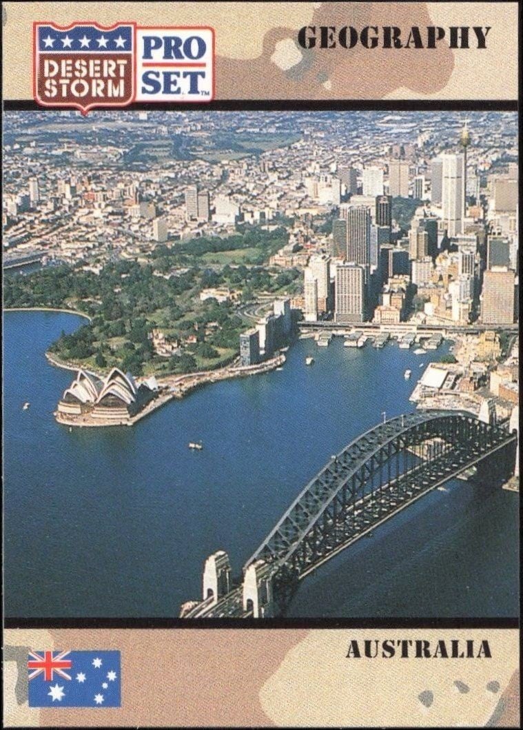 Australia 1991 Pro Set Desert Storm #3 Military Trading Card - Front 1991 Pro Set Desert Storm Australia #3 military trading card front