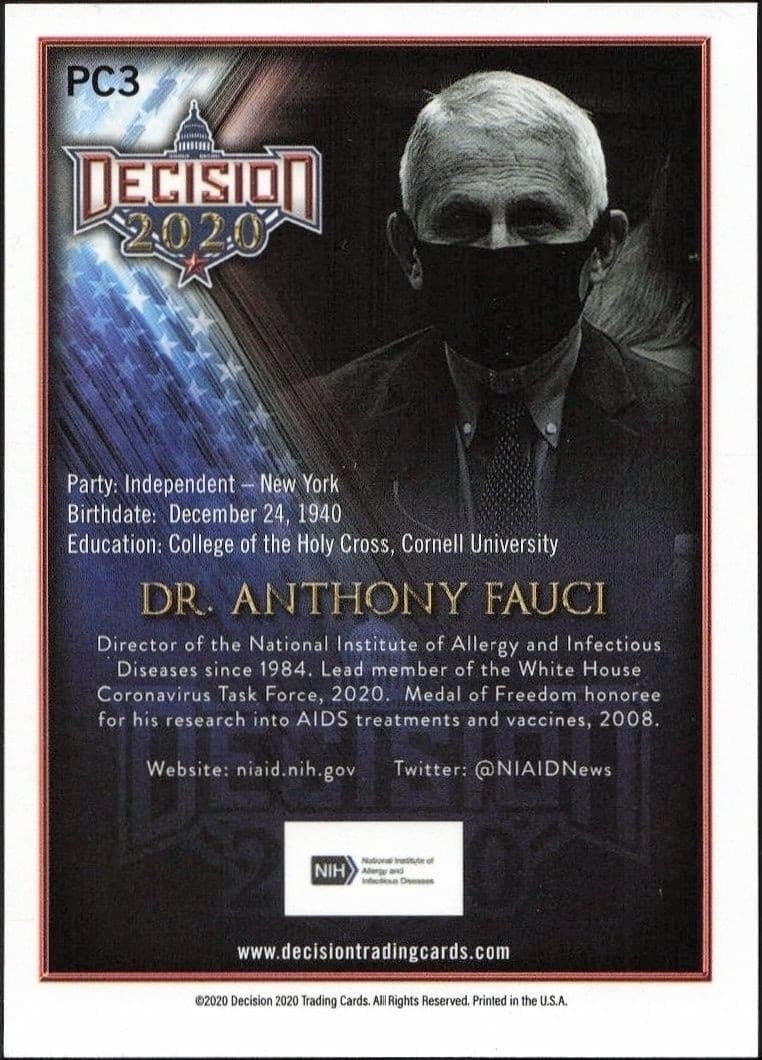 Dr. Anthony Fauci - Back