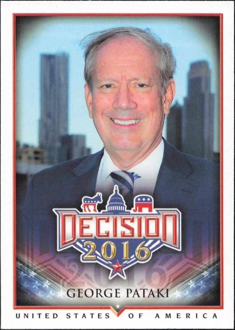 George Pataki 2016 Leaf Decision #7 Political Trading Card - Front 2016 Leaf Decision George Pataki #7 political trading card front