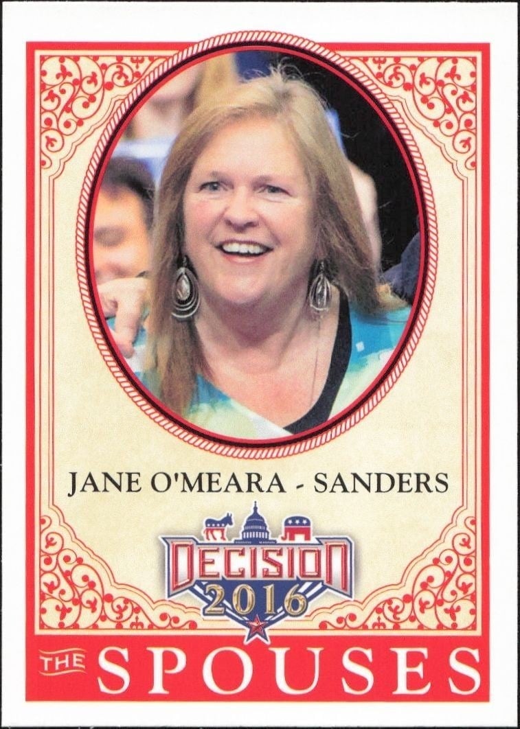 Jane O'Meara Sanders 2016 Leaf Decision #55 Political Trading Card - Front 2016 Leaf Decision Jane O'Meara Sanders #55 political trading card front