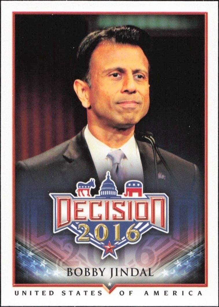 Bobby Jindal 2016 Leaf Decision #3 Political Trading Card - Front 2016 Leaf Decision Bobby Jindal #3 political trading card front