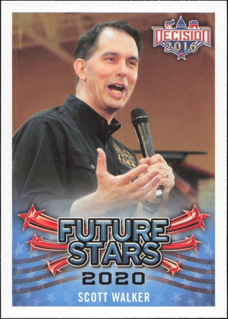 Scott Walker 2016 Leaf Decision #109 Political Trading Card - Front 2016 Leaf Decision Scott Walker #109 political trading card front