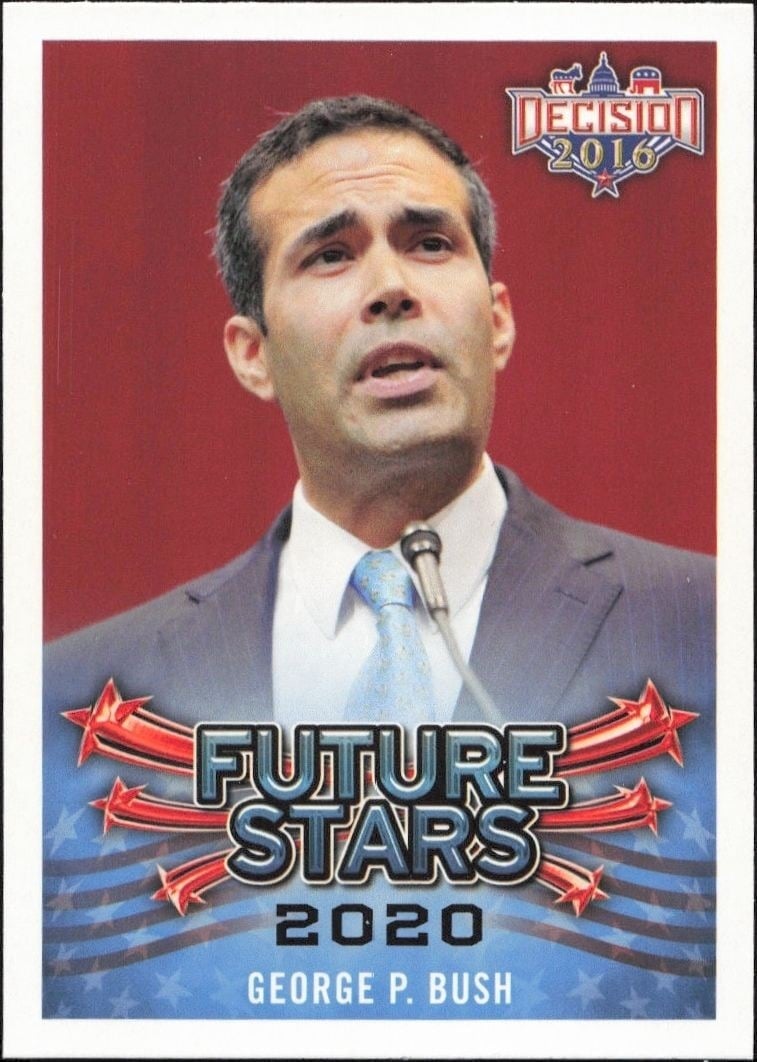 George P. Bush 2016 Leaf Decision #100 Political Trading Card - Front 2016 Leaf Decision George P. Bush #100 political trading card front