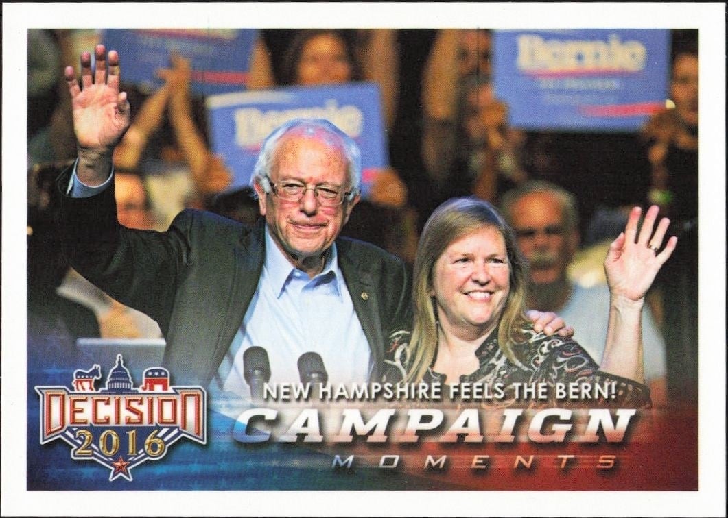 New Hampshire Feels The Bern! 2016 Leaf Decision #132 Political Trading Card - Front 2016 Leaf Decision New Hampshire Feels The Bern! #132 political trading card front