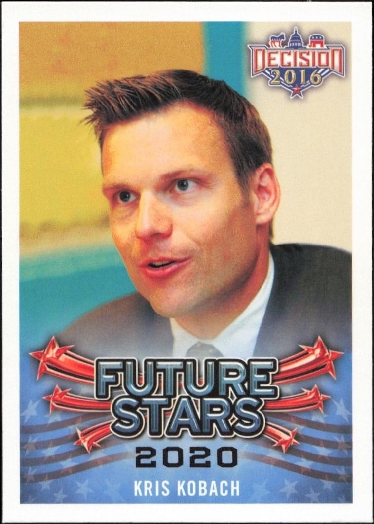 Kris Kobach 2016 Leaf Decision #105 Political Trading Card - Front 2016 Leaf Decision Kris Kobach #105 political trading card front