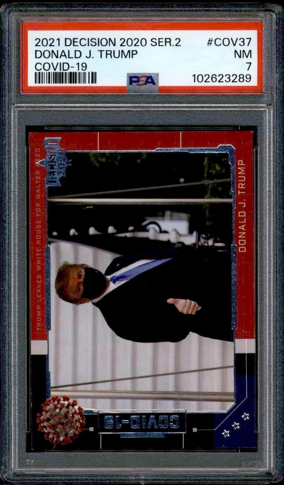 Donald J. Trump 2021 Leaf Decision Series 2 #COV-37 Political Trading Card - Front 2021 Leaf Decision Series 2 Donald J. Trump #COV-37 political trading card front