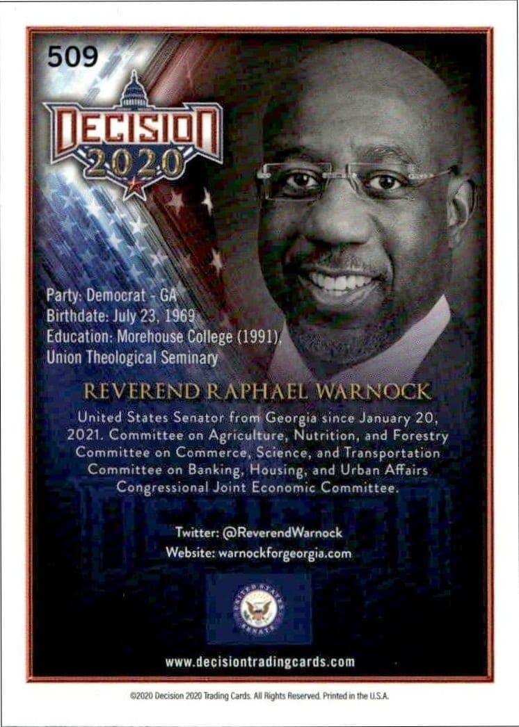 Reverend Raphael Warnock - Back
