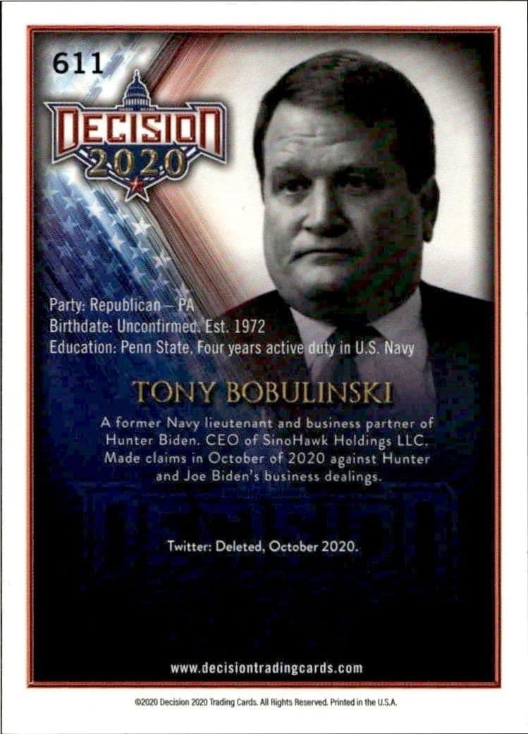 Tony Bobulinski - Back