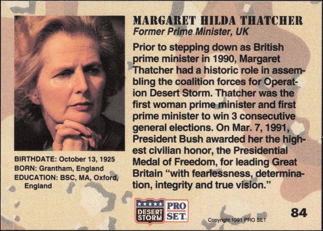 Margaret Hilda Thatcher - Back