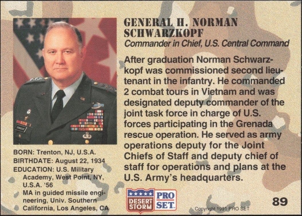 General H. Norman Schwarzkopf - Back