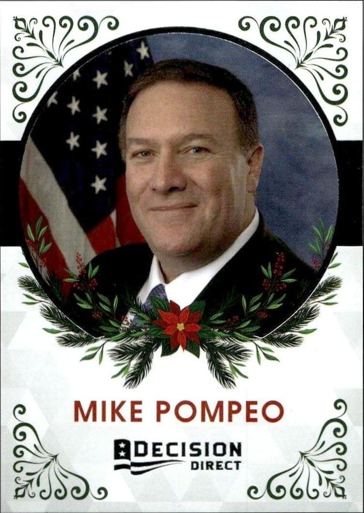 2020 Leaf Decision Direct Holiday Mike Pompeo #15 trading card