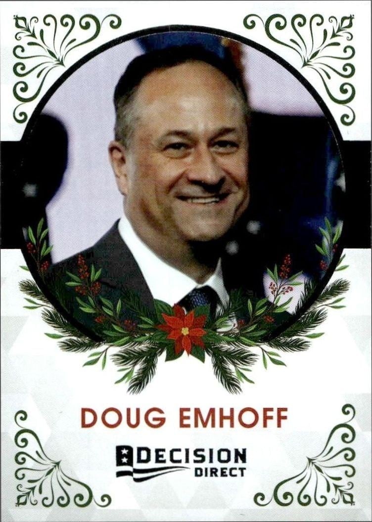 2020 Leaf Decision Direct Holiday Doug Emhoff #28 trading card