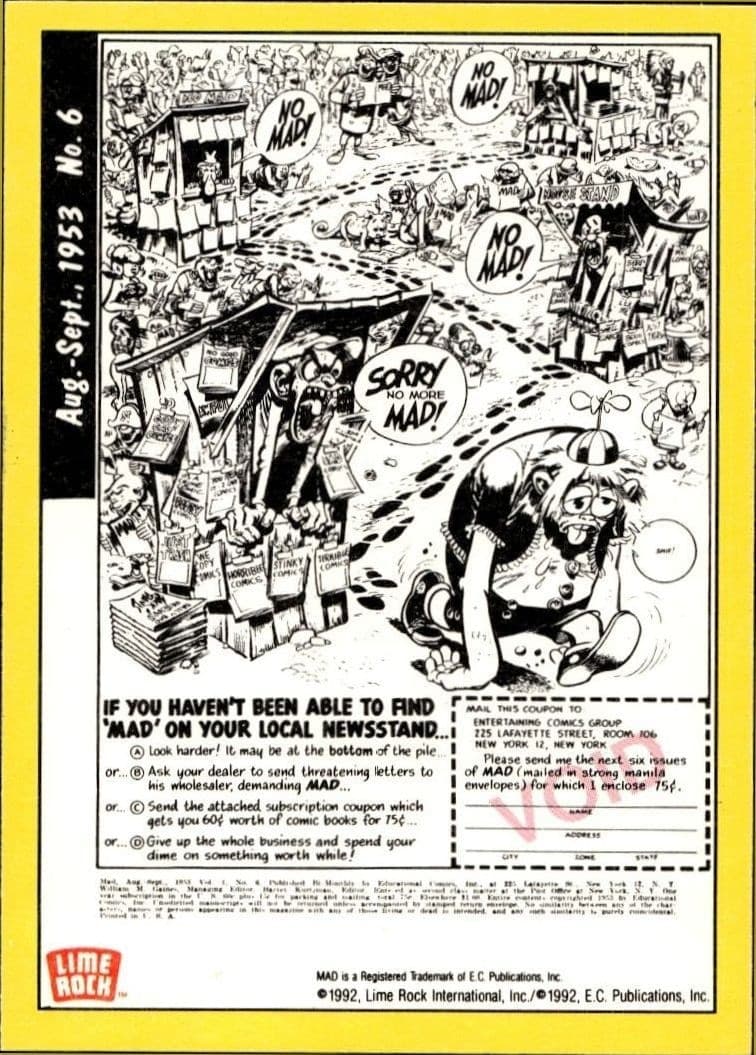 Mad No. 6 (Aug.-Sept. 1953) - Back