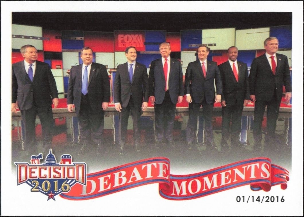 January 14, 2016 Debate 2016 Leaf Decision #76 Political Trading Card - Front 2016 Leaf Decision January 14, 2016 Debate #76 political trading card front