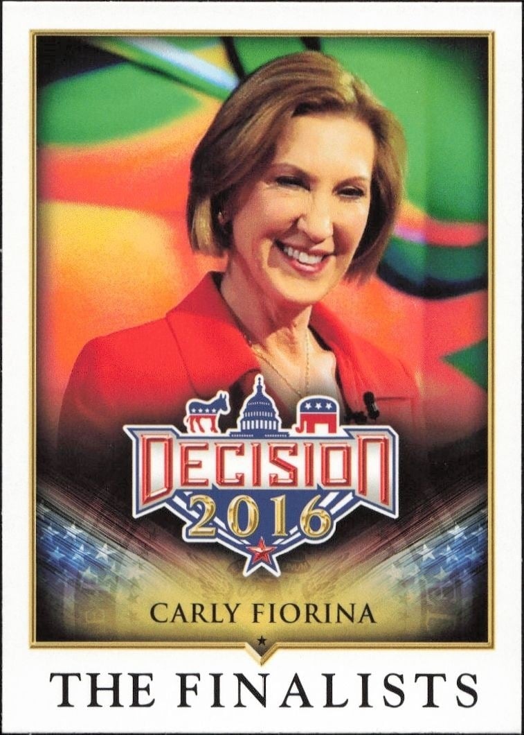 Carly Fiorina 2016 Leaf Decision #79 Political Trading Card - Front 2016 Leaf Decision Carly Fiorina #79 political trading card front