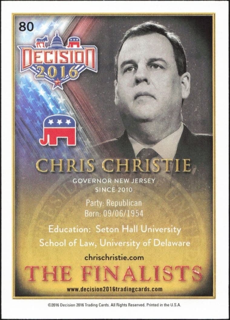 Chris Christie - Back