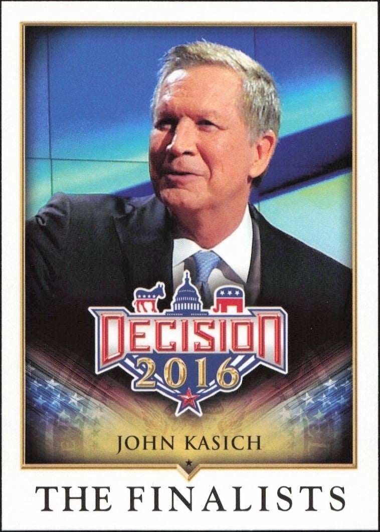John Kasich 2016 Leaf Decision #84 Political Trading Card - Front 2016 Leaf Decision John Kasich #84 political trading card front