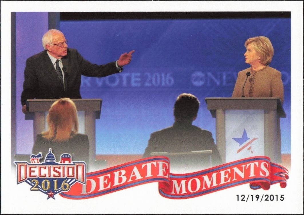 December 19, 2015 Debate 2016 Leaf Decision #75 Political Trading Card - Front 2016 Leaf Decision December 19, 2015 Debate #75 political trading card front