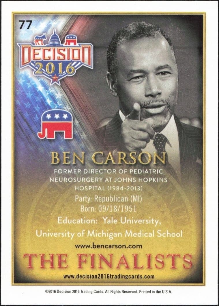 Ben Carson - Back