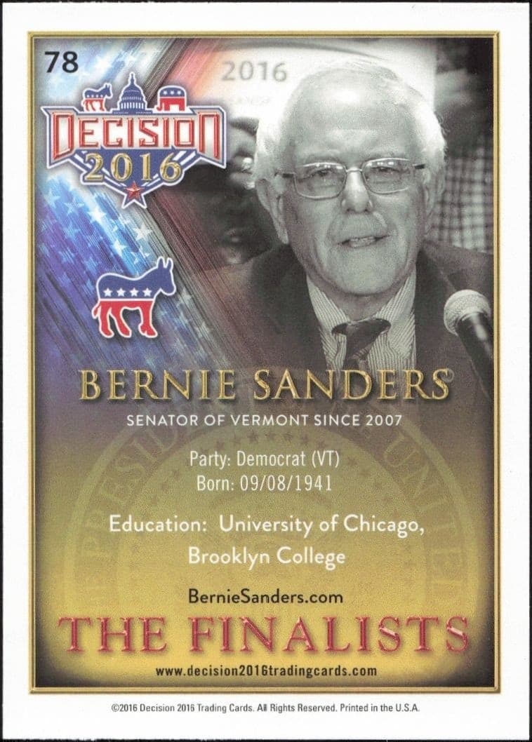 Bernie Sanders - Back