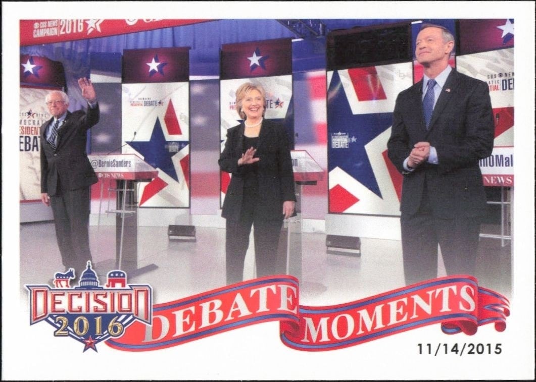 November 14, 2015 Debate 2016 Leaf Decision #74 Political Trading Card - Front 2016 Leaf Decision November 14, 2015 Debate #74 political trading card front