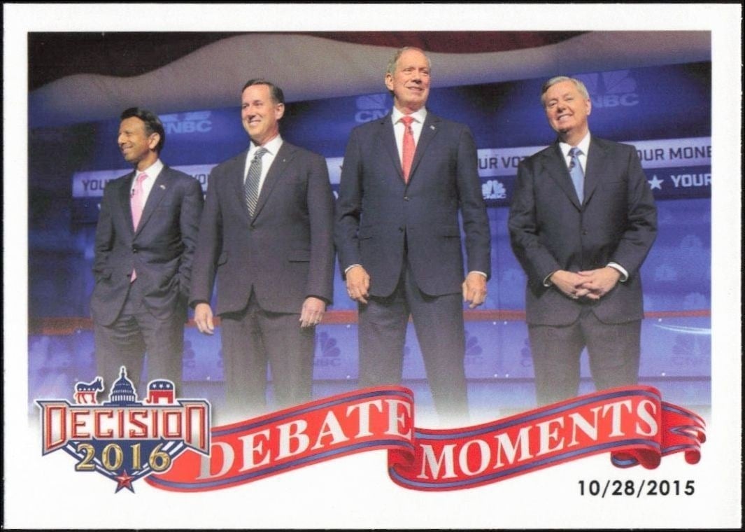 October 28, 2015 Debate 2016 Leaf Decision #69 Political Trading Card - Front 2016 Leaf Decision October 28, 2015 Debate #69 political trading card front