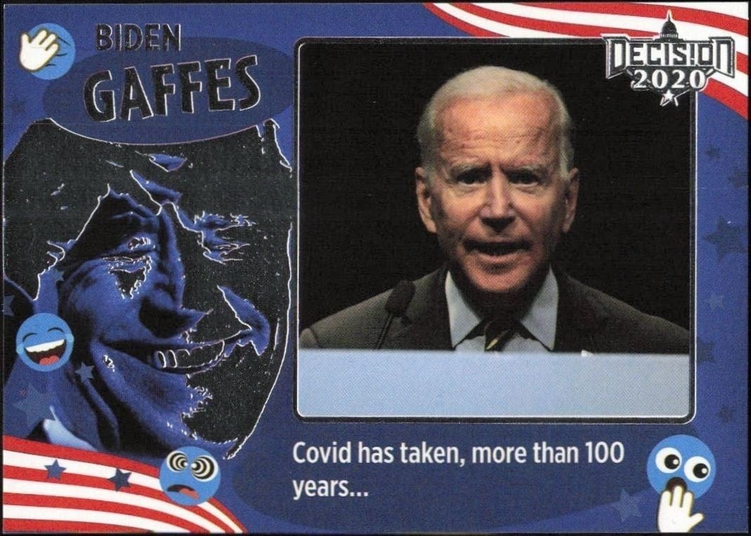 Joe Biden 2020 Leaf Decision Series 2 #GAF-18 Political Trading Card - Front 2020 Leaf Decision Series 2 Joe Biden #GAF-18 political trading card front