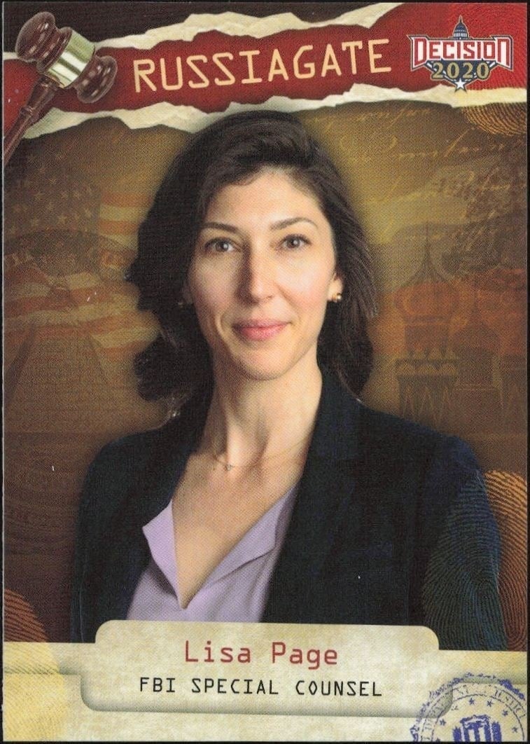 Lisa Page 2020 Leaf Decision Series 2 #RG34 Political Trading Card - Front 2020 Leaf Decision Series 2 Lisa Page #RG34 political trading card front