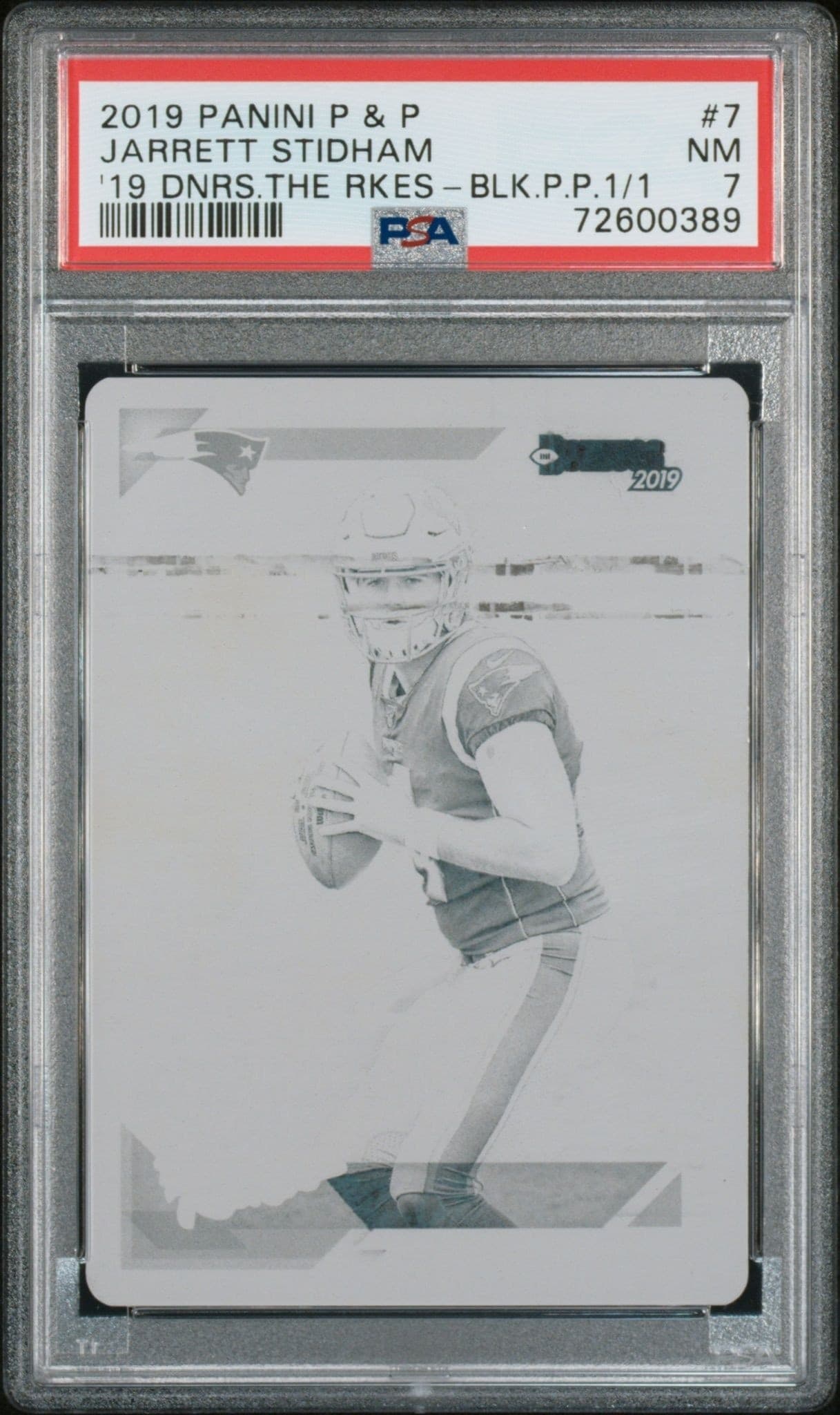 2019 Panini Plates & Patches Jarrett Stidham #7 trading card