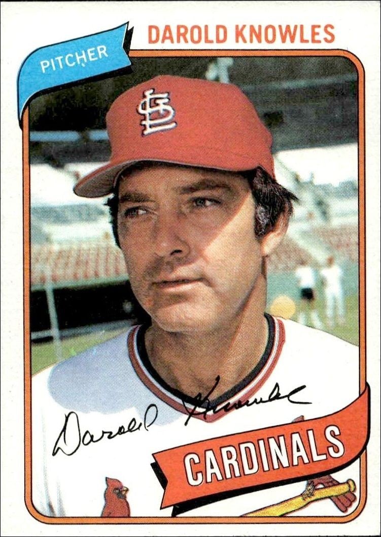 Darold Knowles 1980 Topps Darold Knowles #286 baseball trading card front