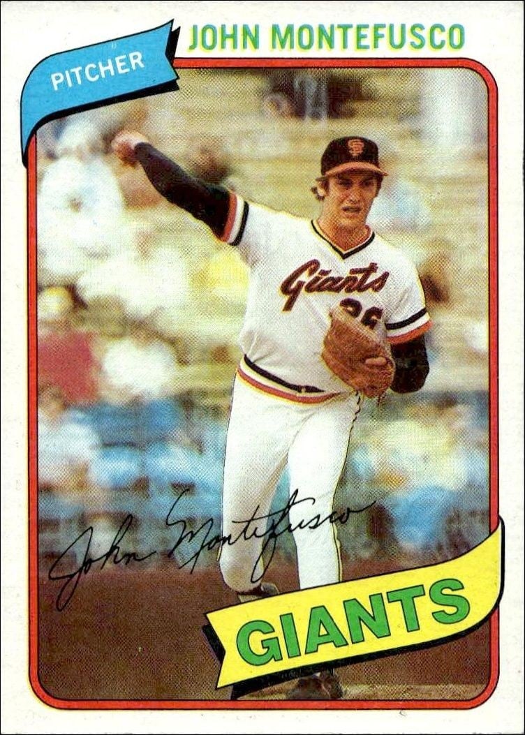 John Montefusco 1980 Topps John Montefusco #195 baseball trading card front
