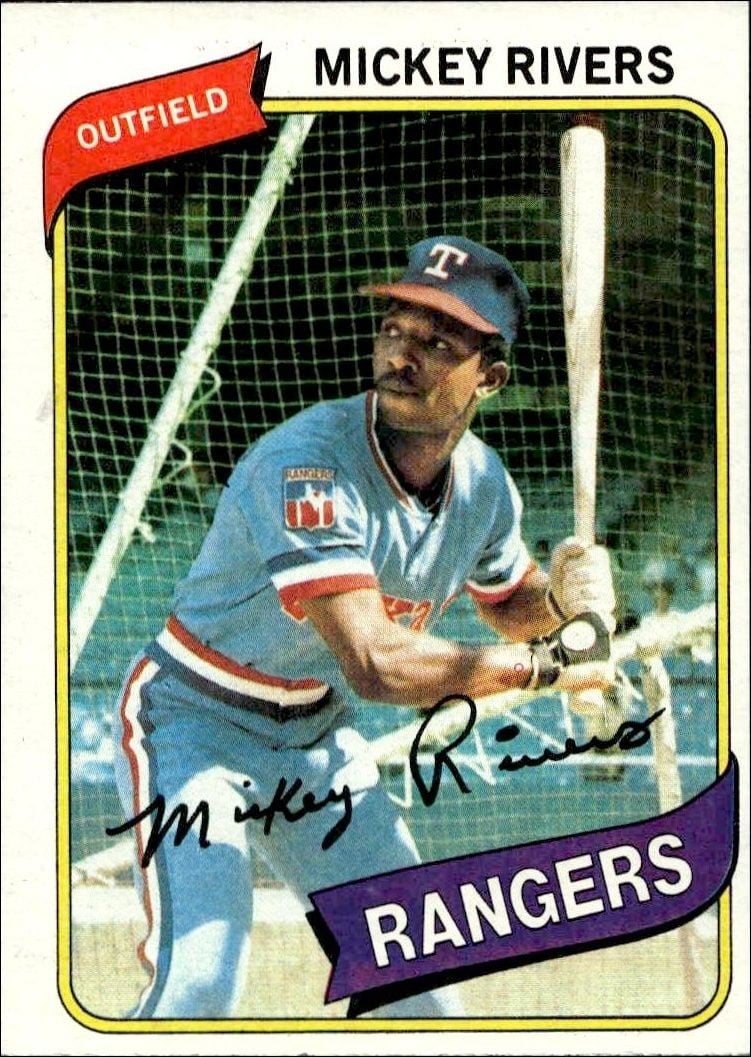 Mickey Rivers 1980 Topps Mickey Rivers #485 baseball trading card front