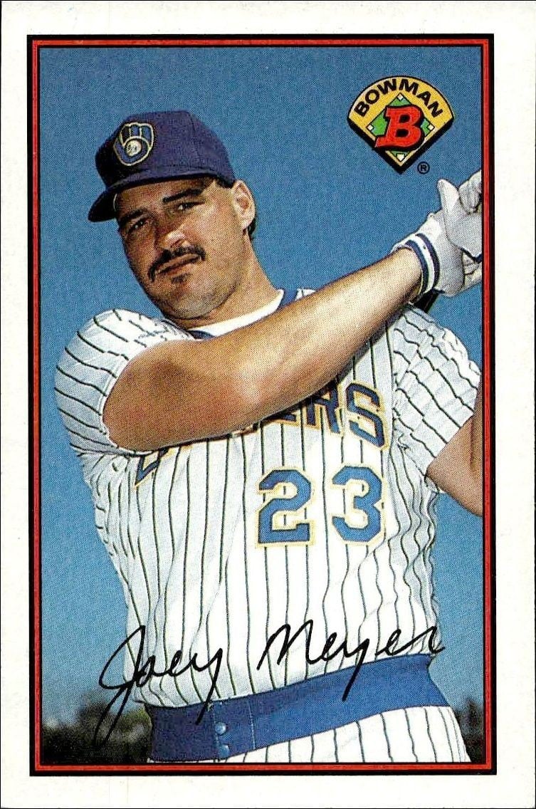 Joey Meyer 1989 Bowman Joey Meyer #138 baseball trading card front