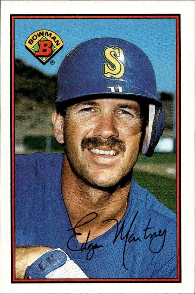 Edgar Martinez 1989 Bowman Edgar Martinez #216 baseball trading card front
